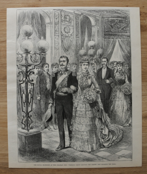 Holzstich Chateau d eu 1885 königliche Hochzeit